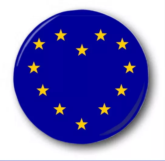 EU HEART FLAG - 25mm 1" Button Badge - Novelty Cute EU BREXIT Vote Leave Europe