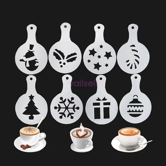 8 piezas Plantillas para pastel Molde de Navidad Café Molde Pastelería Herramientas para decoración de galletas
