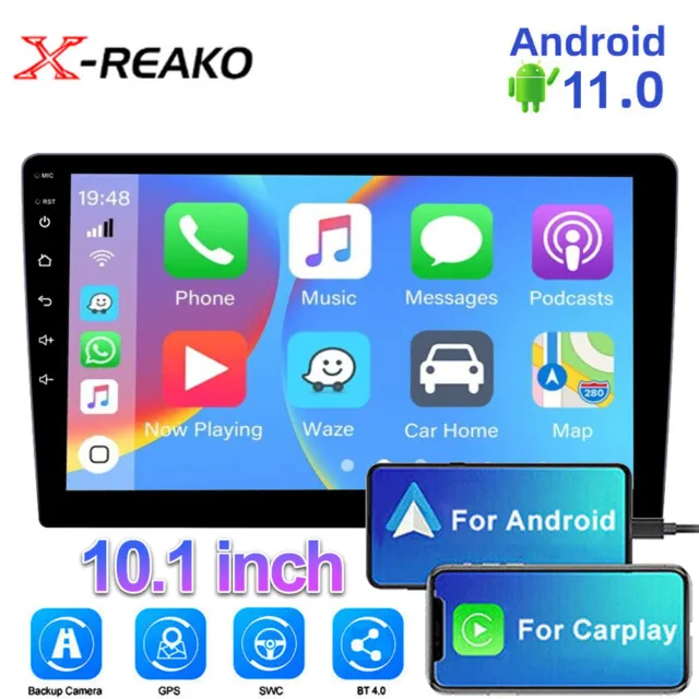 2DIN Android 12 Carplay Car Radio 10.1" Touch Tcreen GPS Wifi Stereo MP5 Player