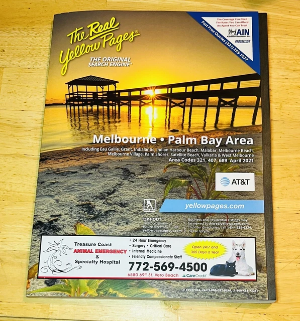 AT & T The Real Yellow Pages Melbourne, Palm Bay Area Codes 321, 407