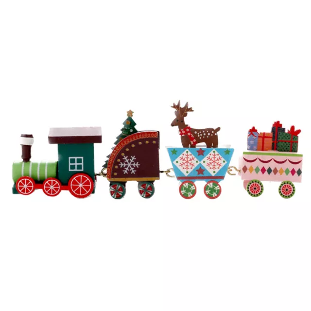 Adorable juguete modelo de tren de madera para mesa doméstica 2023 regalos de Navidad (multicolor)