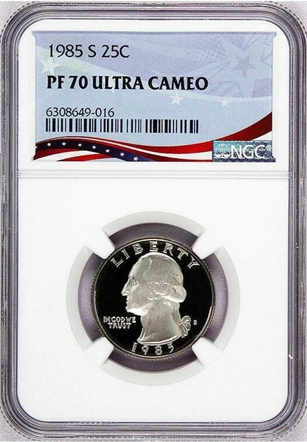1985-S Washington Proof Quarter, Graded PF70UC by NGC - Registry Quality ~1B