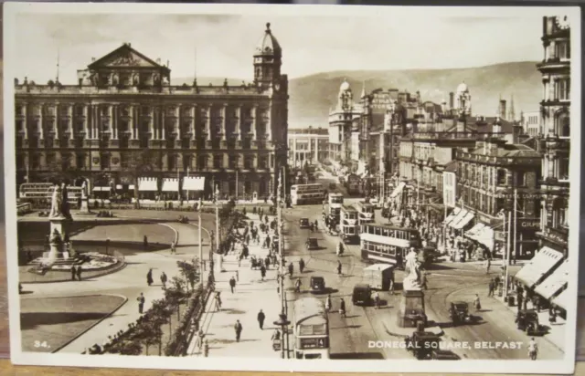 Irish RPPC Postcard Donegal DONEGALL SQUARE Belfast City Northern Ireland 34