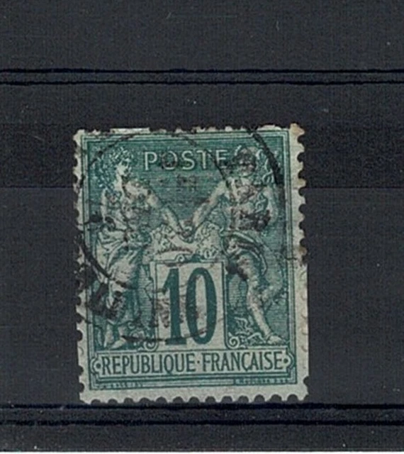 FRANCE STAMP TIMBRE YVERT N° 76 " SAGE 10c VERT TYPE II 1876 " OBLITERE TB W199