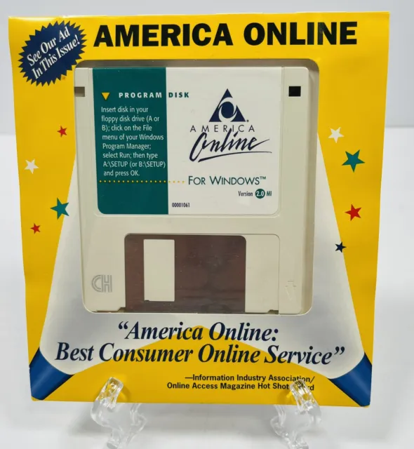 🔥 1994 1995 SEALED America Online AOL 3.5” Floppy Disk Version V2.0