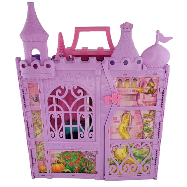 DISNEY PRINCESS POP Up Palace Castle Pink Carry Handle Playset Jasmine