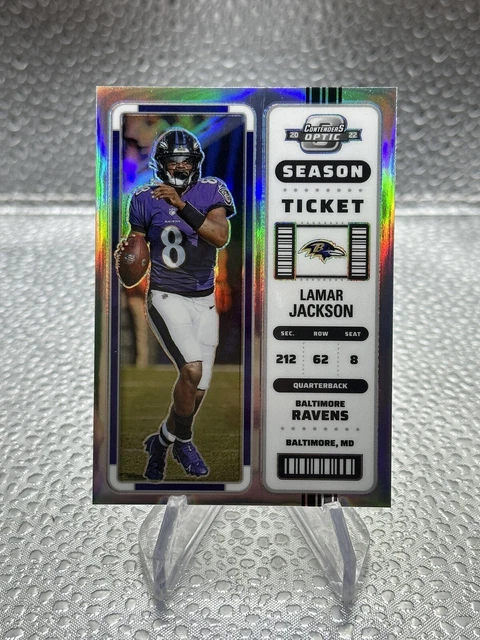 2022 Contenders Optic LAMAR JACKSON Silver Prizm Season Ticket
