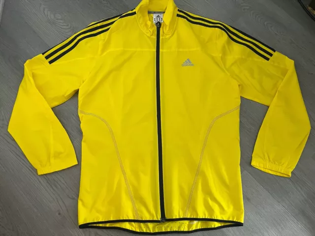 Adidas RSP Climaproof Response Mens Yellow Running Jacket Size Medium - VGC