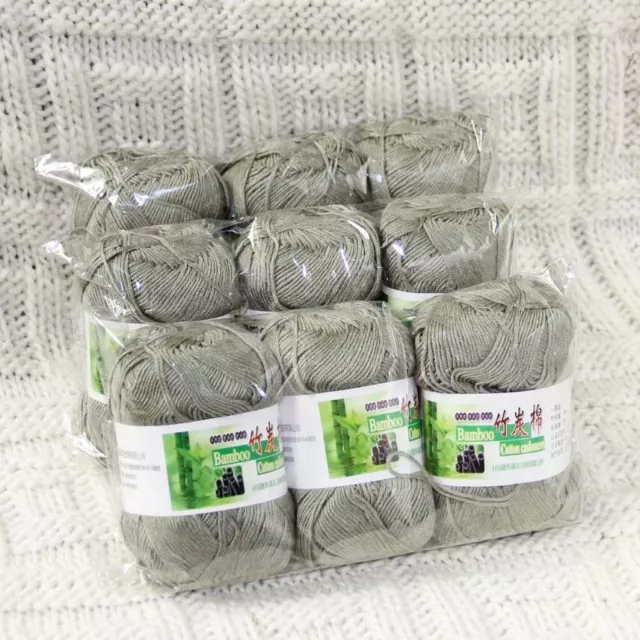 Sale 9BallsX50gr Bamboo Cotton Soft Blankets Hand Knitting Crochet Yarn 20