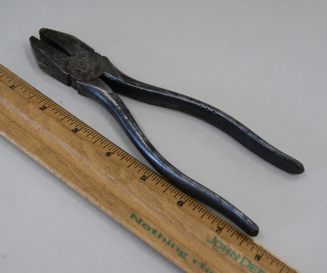 Vintage Utica No. 3950 / 7, 7-1/2" USA Made Lineman's Side Cutting Pliers S-9853