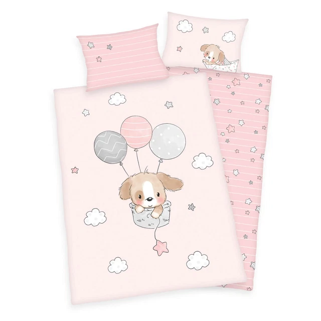 Kleiner Hund Baby-Bettwäsche-Set 100x135 BIO Klein-Kinderbettwäsche Herding