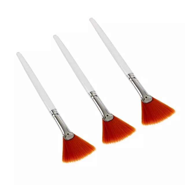 3pcs Practical Facial Brushes Fan Makeup Brushes Soft Portable Cosmetic Tool-wf