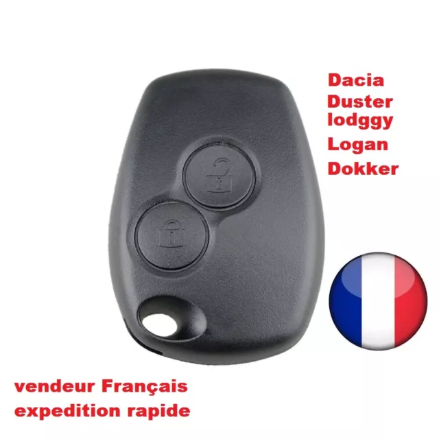 Coque de Cle Plip compatible DACIA Sandero Duster Lodgy Logan Dokker / 2 boutons