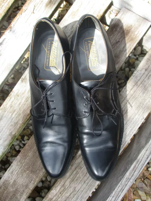 Nettleton true vintage black leather oxfords dress shoes 9.5AAA 2