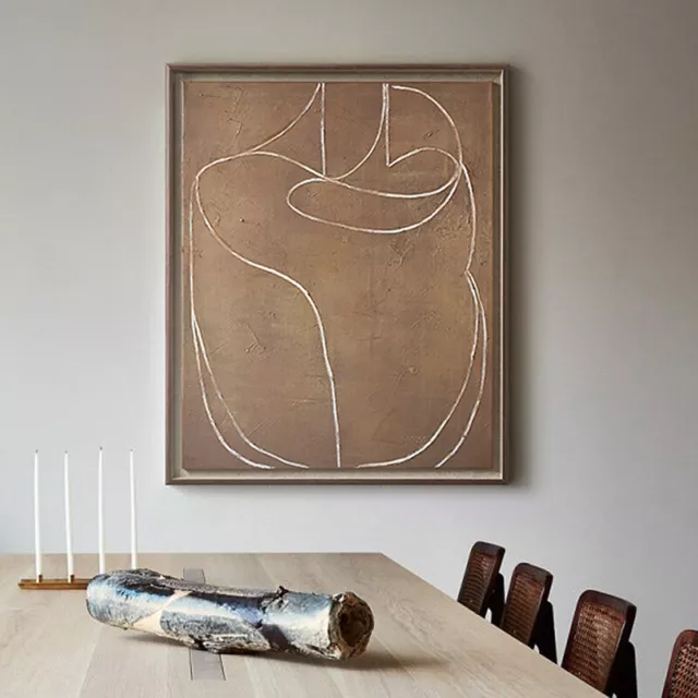 Handmade Abstract Painting Minimalist Modern Canvas Art Line Decorative Painting