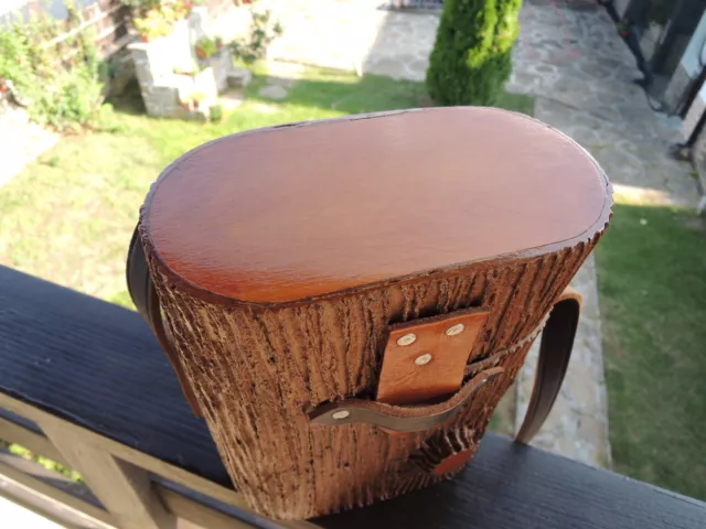 Vtg.Tree Trunk Branch Stump Cabinet Humidor Cigar Wooden Tobacco Box 2