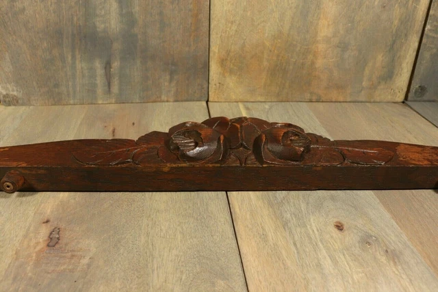 Antique French ART DECO Pediment Ornament Salvaged Hand Carved Wood 1930s 3