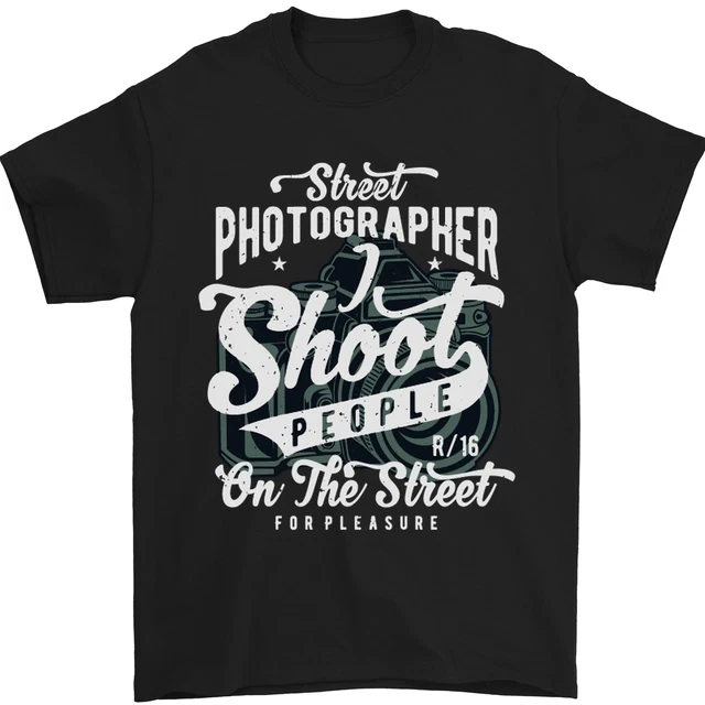 T-shirt da uomo divertente fotografia di strada 100% cotone