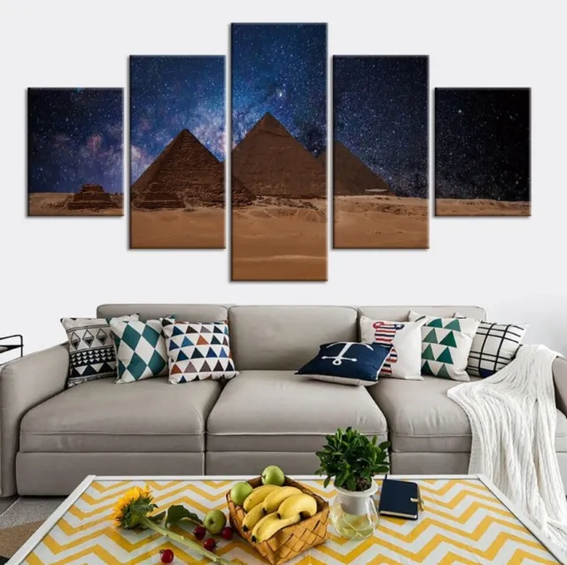 5Pcs Wall Art Canvas Painting Picture Home Decor Modern Abstract Pyramid Stars