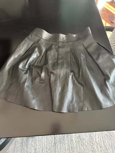 BANANA REPUBLIC Black Women's 100% Lamb Skin Leather Classic Skirt Size 4