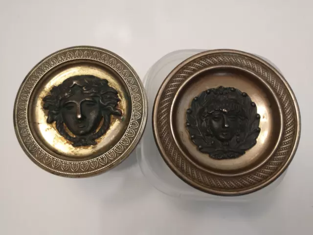 Antique 19th Century 2 Brass Curtain Tie Backs  (French Empire?) Non-matching