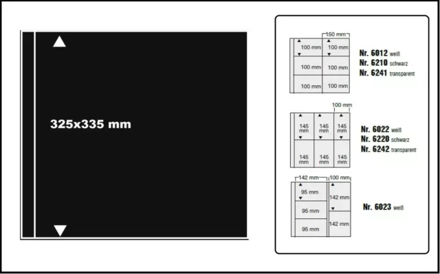 10 SAFE 6027 Zwischenblätter ZWL aus schwarzem Karton Format 325x335mm