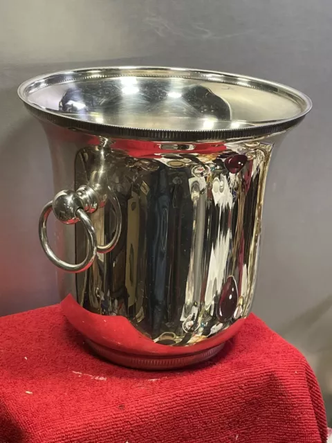 1970 SEAU A CHAMPAGNE NEO-CLASSIQUE BUCKET METAL ARGENTE Poinçon