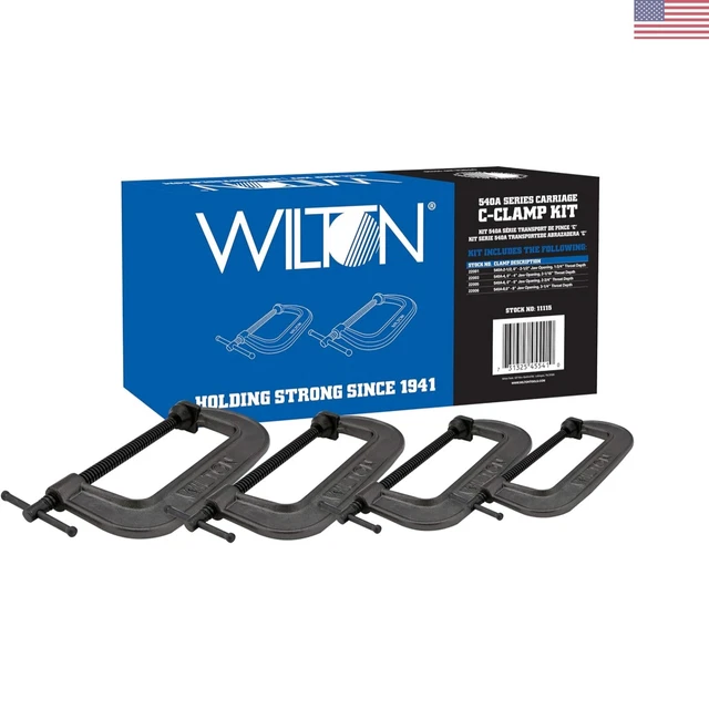 Heavy-Duty Carriage C-Clamp Kit - Corrosion-Resistant - 17.6x8.75x4.1 inches
