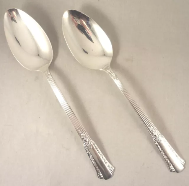 Treasure Wm Rogers Intl 8 1/4" Table / Serving Spoons (Set of 2) Silverplate