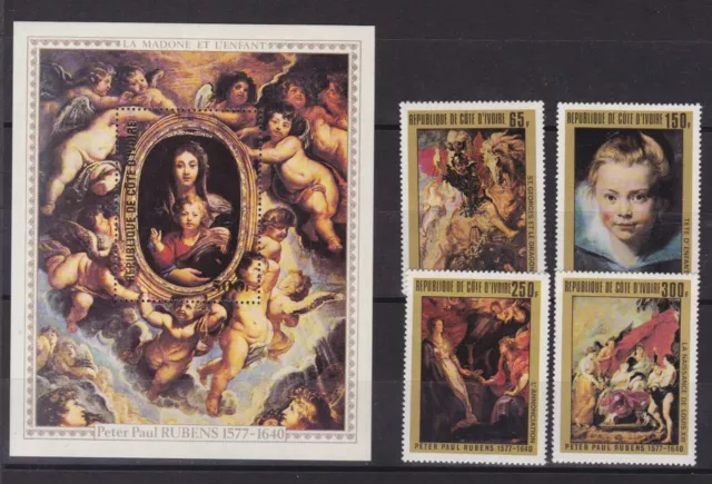 ivory coast 1978 Sc 451/5,paintings of rubens,set,MNH      q1658