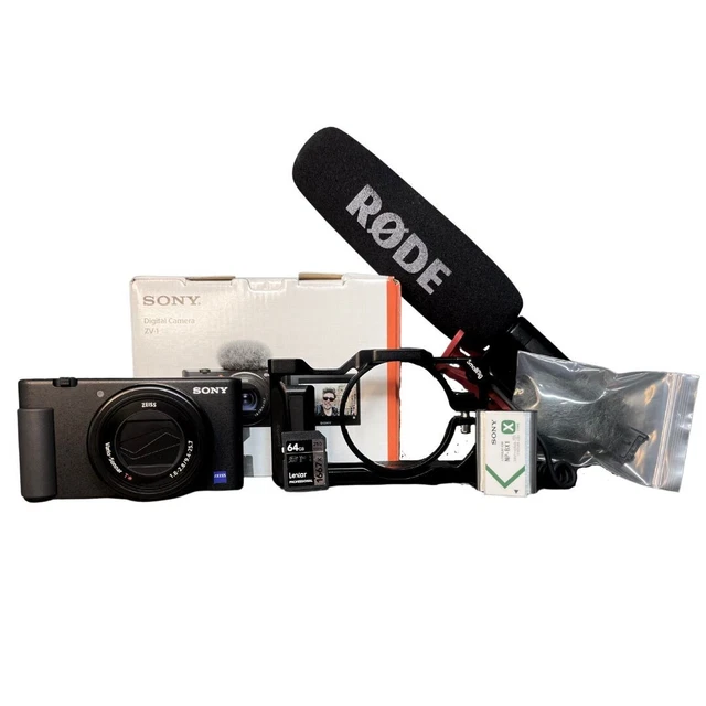 SONY ZV1 COMPACT Digital Vlogging 4K Camera WITH Accessories, SHIPS