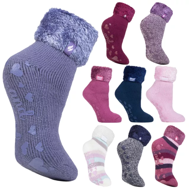 Fluffy Lounge Socks LAVENDER purple for ladies by Heat Holders