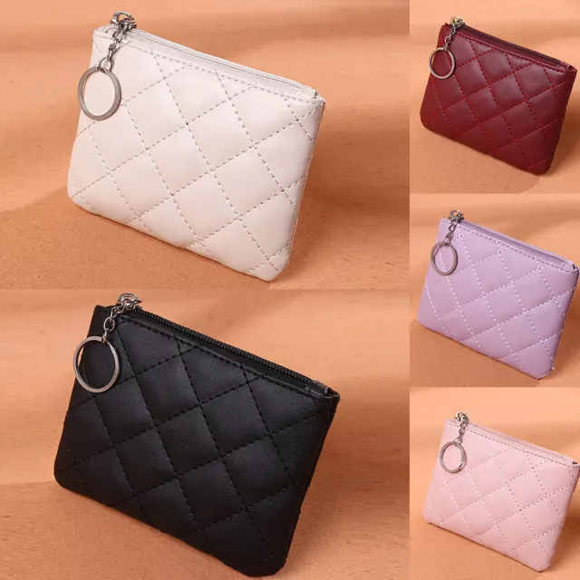 Pequeño Monedero Cremallera Cartera Piel Sintética Mini Almacenaje Bolsa Carta