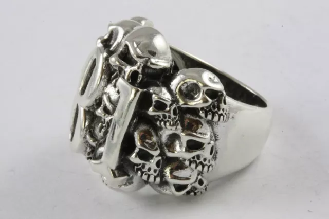 Route 81 Biker Chopper Skull Silberring 925 Silber Siegelring / 373 2