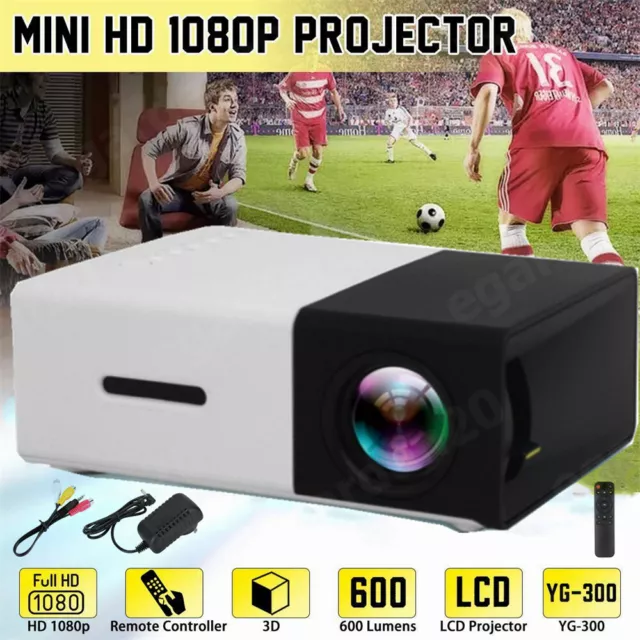 YG300 Mini Portable Projector Multimedia FHD 1080P Home Theater Cinema Beamer