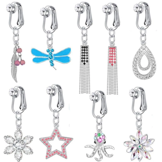 Fake Belly Piercing Belly Button Rings Faux Body Piercing Jewelry Navel Clip on