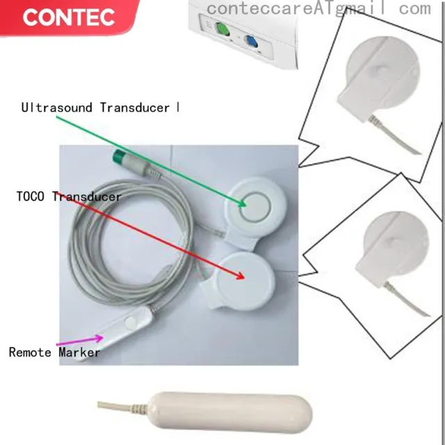 Newest Ultrasound+TOCO Transducer+Remote Marker Probe For CONTEC Fetal monitor