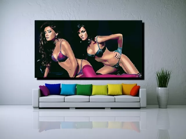 LEINWAND BILD ER XXL POPART FRAU EROTIK FRAUEN SEX FETISCH SEXY  90x50 - 130x70