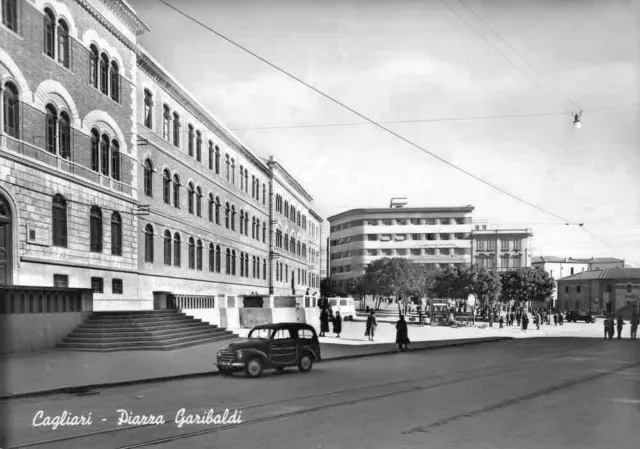 Cartolina Sardegna Cagliari Piazza Garibaldi Viaggiata Anno 1953