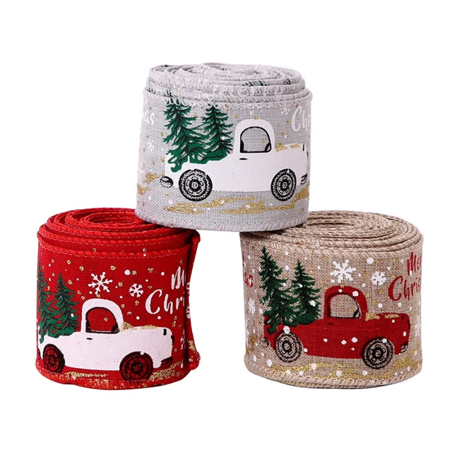 3 Rollen von Weihnachtsfeier-Band-Dekor Weihnachtsgeschenkverpackung