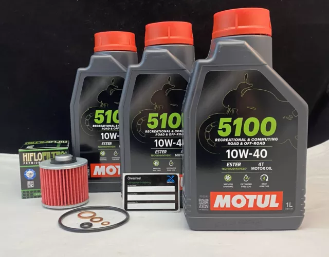 Service Kit Ölwechsel Motul 10W40 ÖL+Filter+Dichtung passt für Yamaha TT XT 600