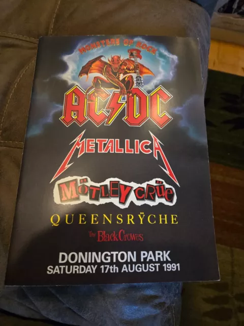 Motley Crue AC/DC METALLICA  ~~ Monsters Of Rock Tour Program 9/10 MINT NOT LP