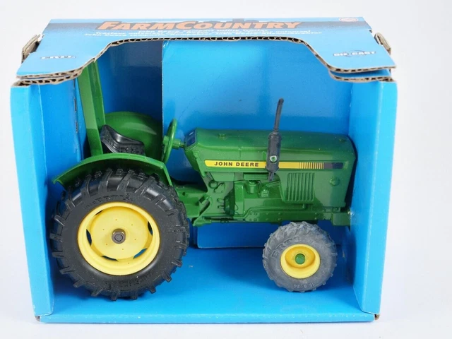 Vintage Tracteur John Deere Tractor with Trailer and Baler Ertl 1/16