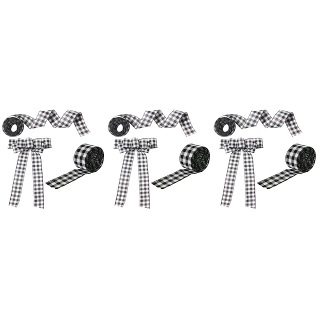 9 pcs Bänder für Handwerk Bänder für Haar Bögen Urlaub Plaid Band