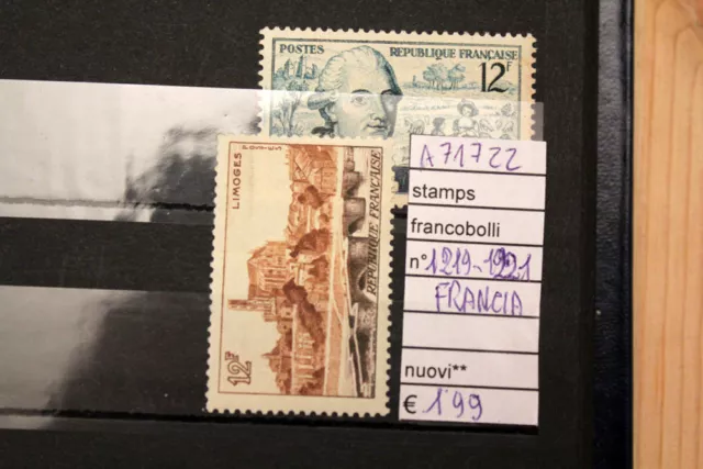 Francobolli Francia Nuovi** N°1219+1221 Stamps France Mnh** (A71722)