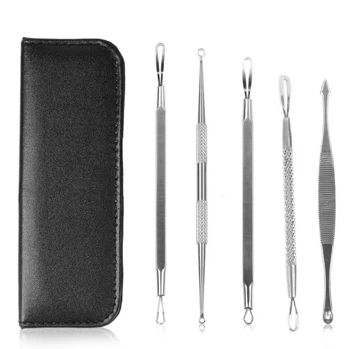 5x Blackhead Pimple Remover Comedone Spot Acne Extractor Kit Popper Tools