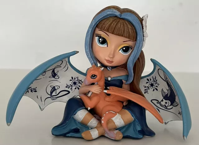 Wishes Goodwill Prosperity Blue Willow Fairy Figurine, Jasmine Becket-Griffith Wishes Goodwill Prosperity Blue Willow Fairy Figurine, Jasmine Becket-Griffith
