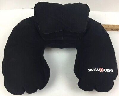 SWISS GEAR Double Comfort Travel Pillow Neck Pouch Cushion Car Office Black