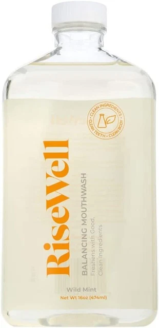 Enjuague bucal RiseWell alcalino totalmente natural para equilibrar el pH - salvaje como nuevo 16 oz