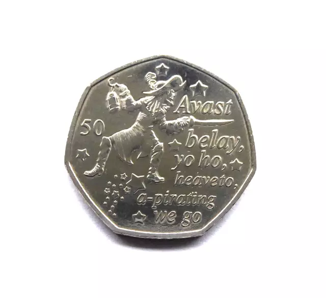 2019 PETER PAN ISLE OF MAN 50p COIN FEATURING CAPTAIN HOOK - PROCEEDS TO TTRA